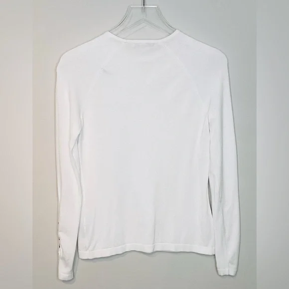J. McLaughlin Jamey Egret White Crewneck Knit Sweater Shirt Top - Picture 4 of 15